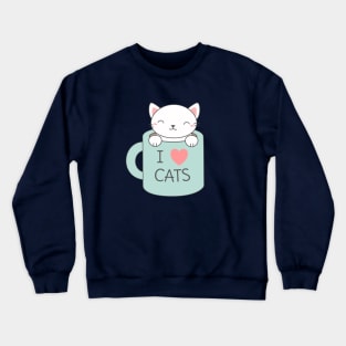 Cute and kawaii l love cats Crewneck Sweatshirt